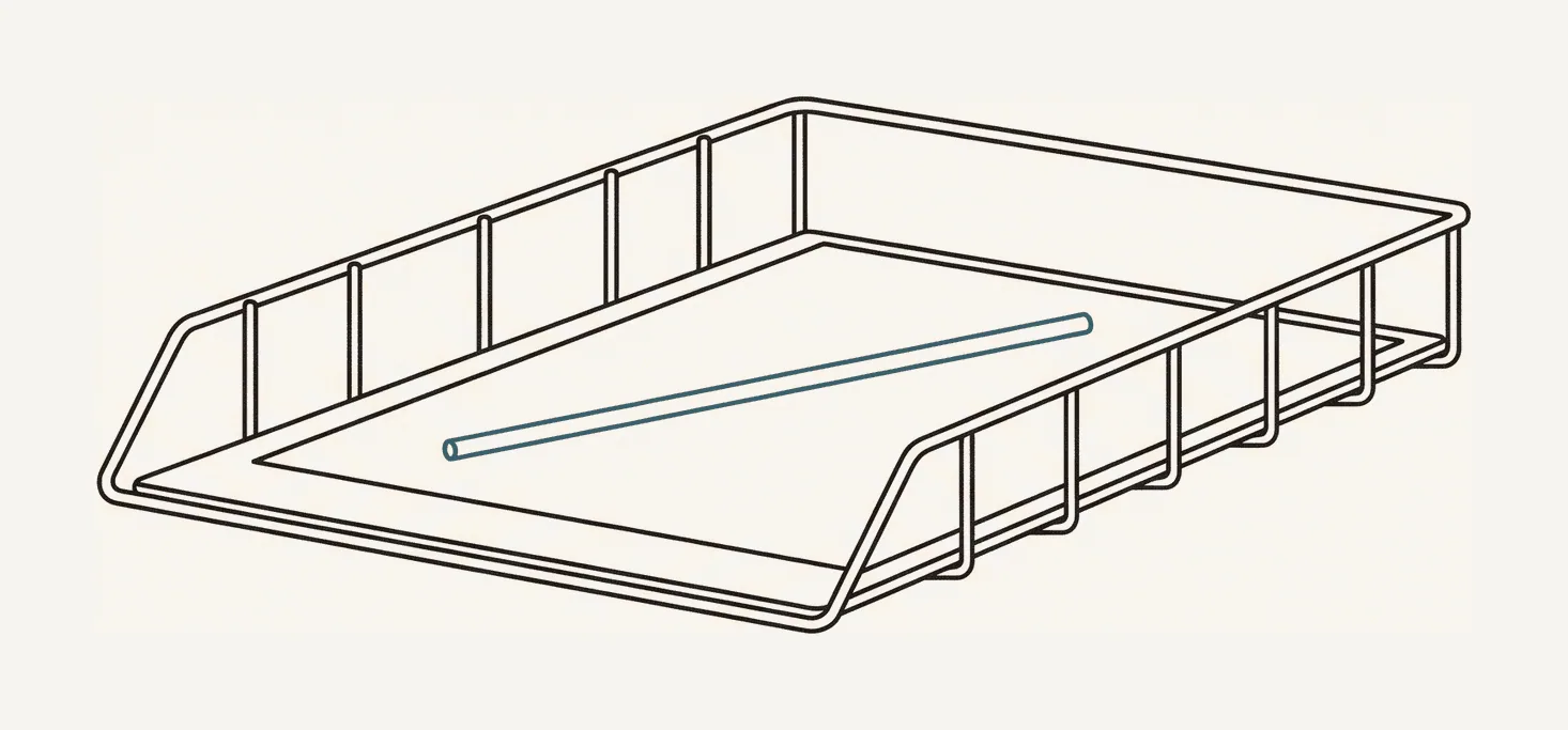 An empty paper in-tray